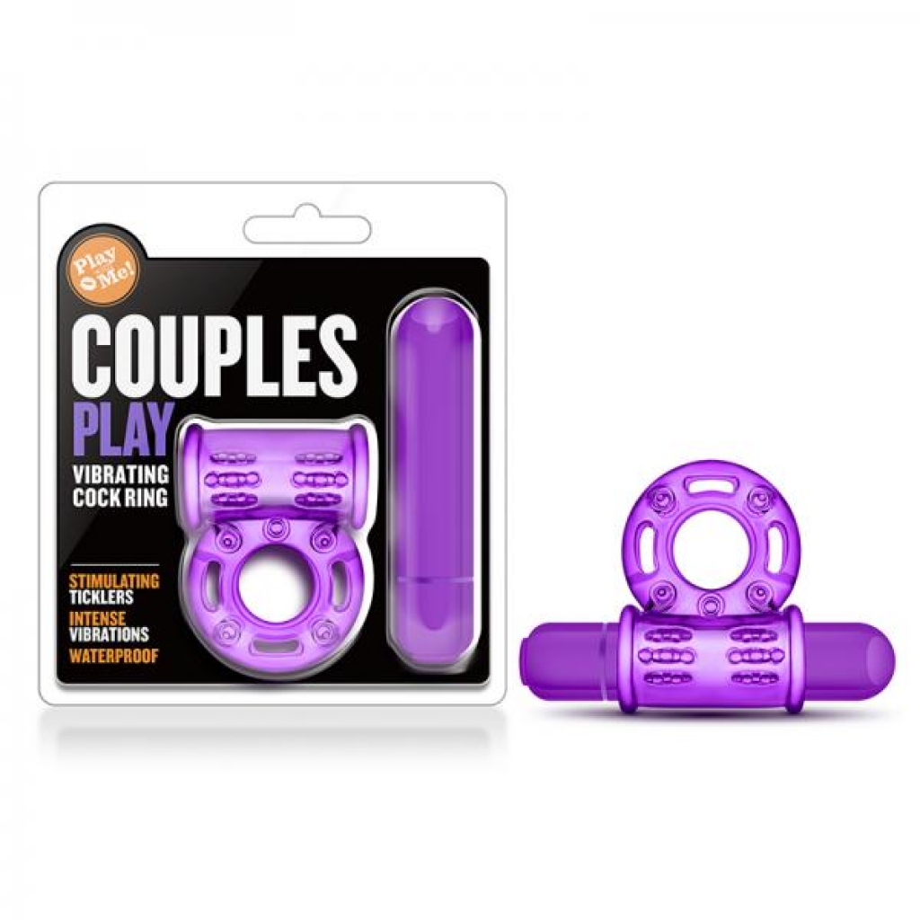 Play With Me - Couples Play - Vibrating Cockring - Purple - Couples Vibrating Penis Rings
