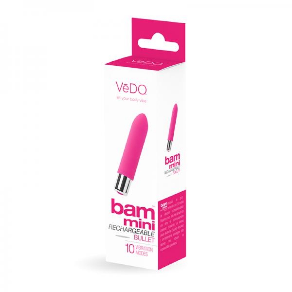 Vedo Bam Mini Rechargeable Bullet Vibe - Foxy Pink - Bullet Vibrators