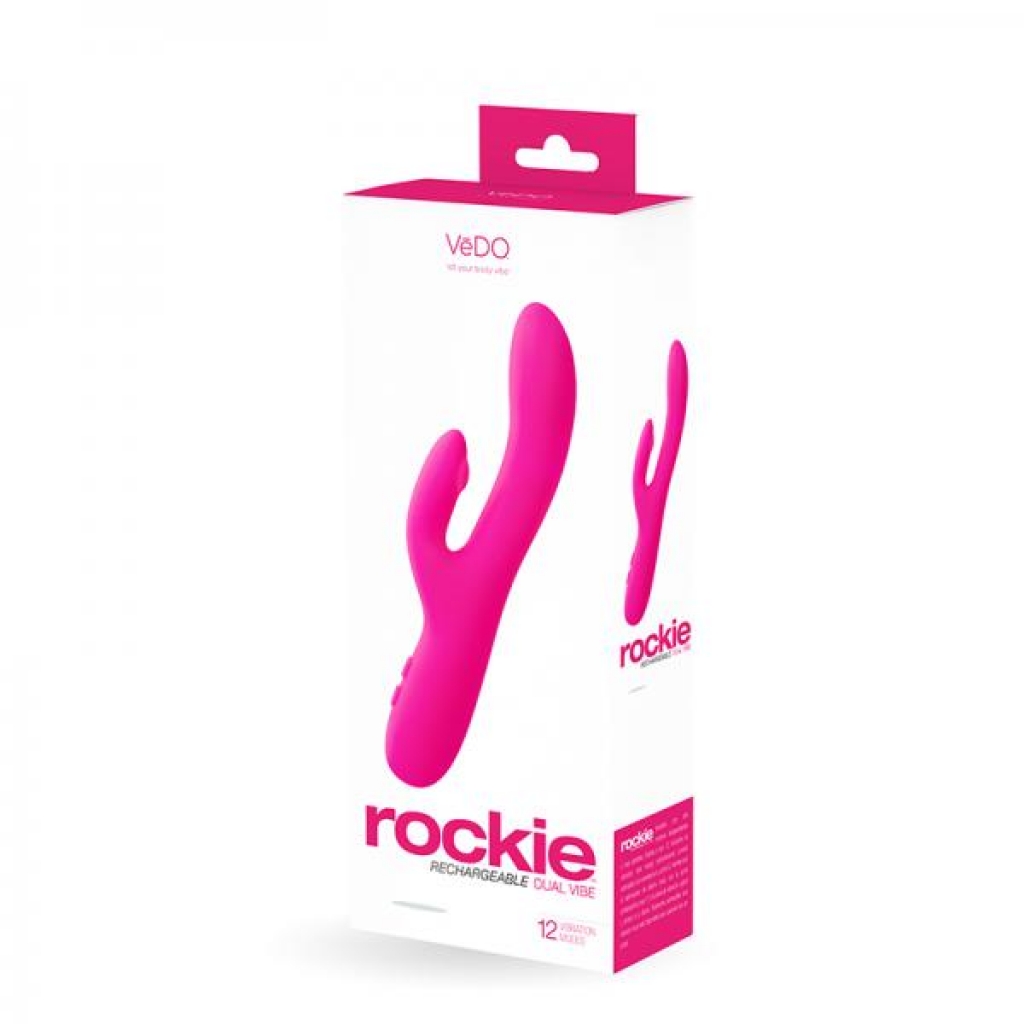 Vedo Rockie Rechargeable Dual Vibe - Foxy Pink - Rabbit Vibrators