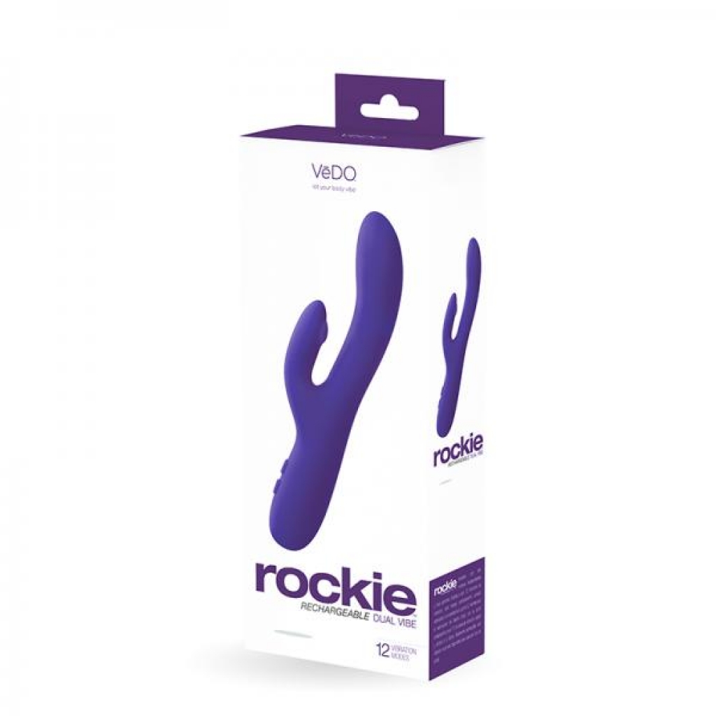 Vedo Rockie Rechargeable Dual Vibe - Into You Indigo - Rabbit Vibrators