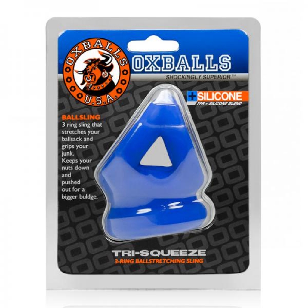 Oxballs Tri-squeeze Cocksling/ballstretcher, Cobalt Ice - Mens Cock & Ball Gear