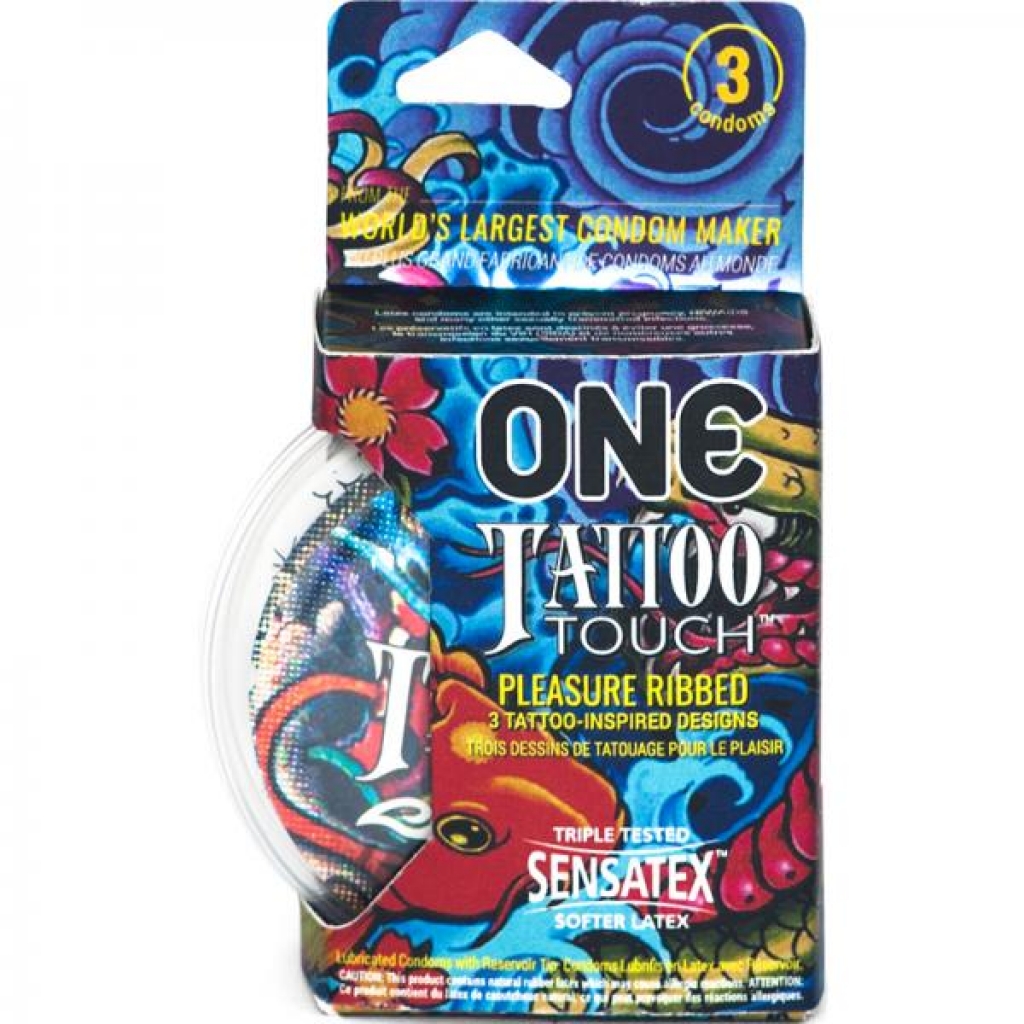One Tattoo Touch Condom 3pk - Condoms
