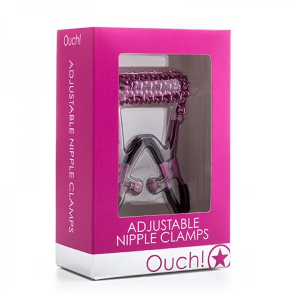 Ouch! Adjustable Nipple Clamps - Pink - Nipple Clamps