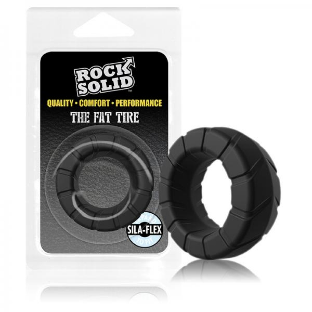 Rock Solid Silaflex Fat Tire Black - Classic Penis Rings