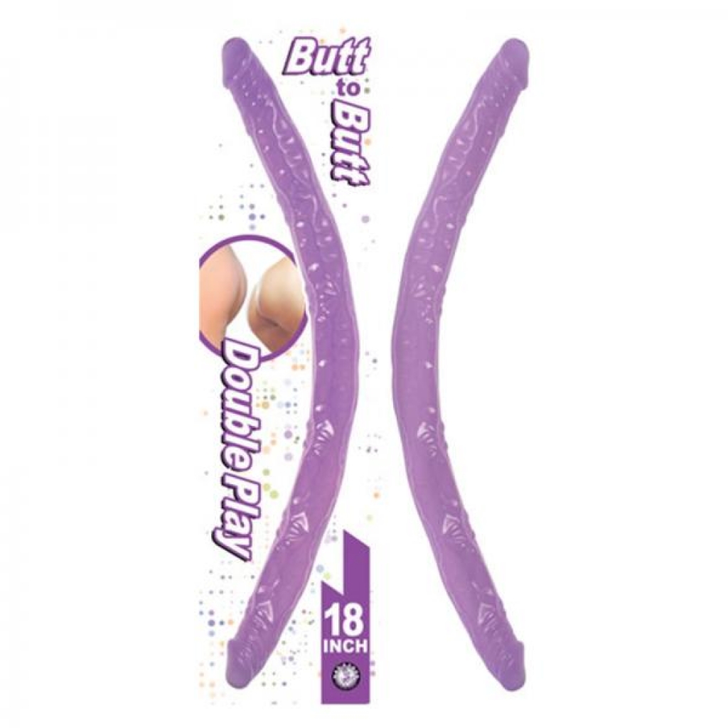 Butt To Butt Double Play Dong 18in Lavender - Double Dildos