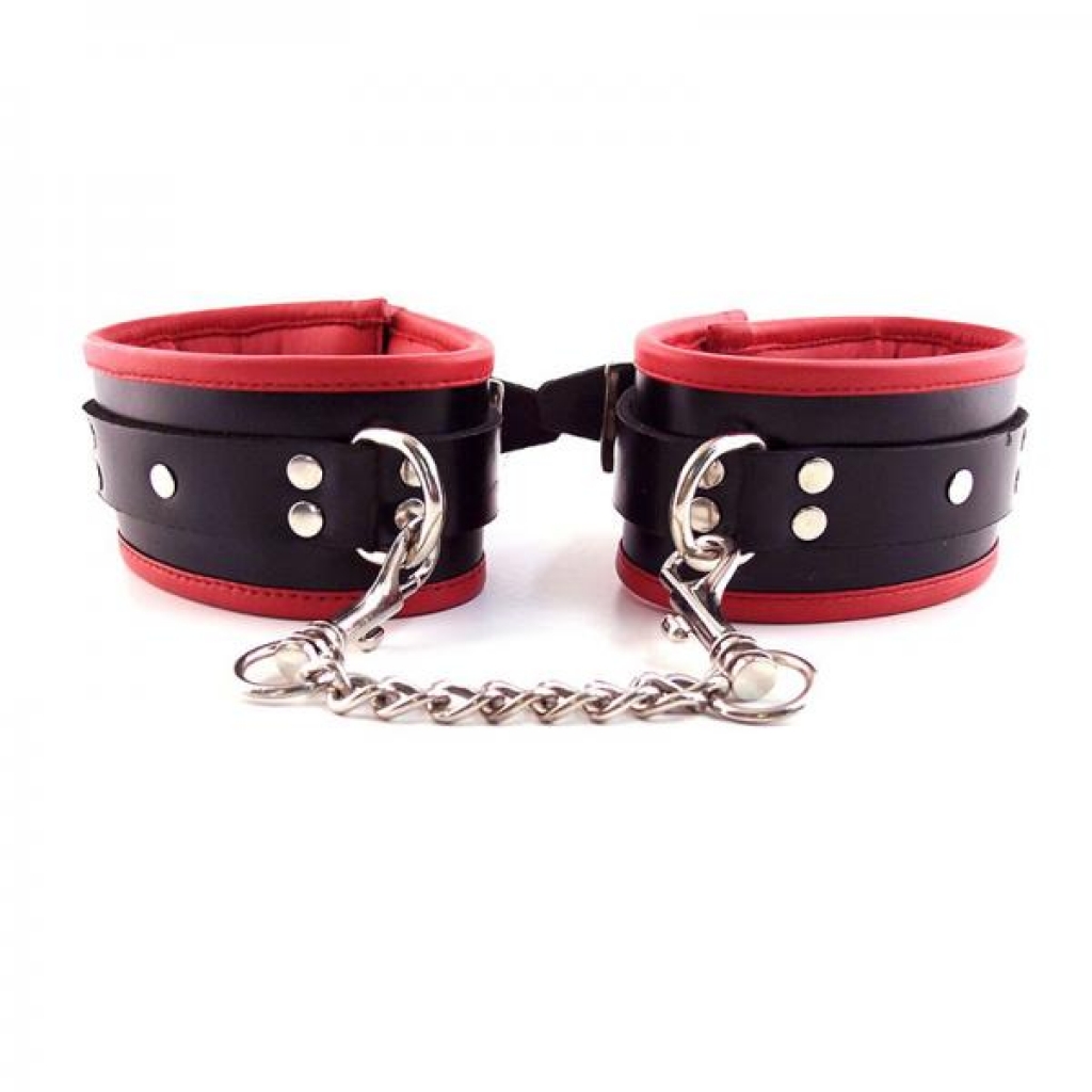 Rouge Padded Ankle Cuff Black/red - Ankle Cuffs