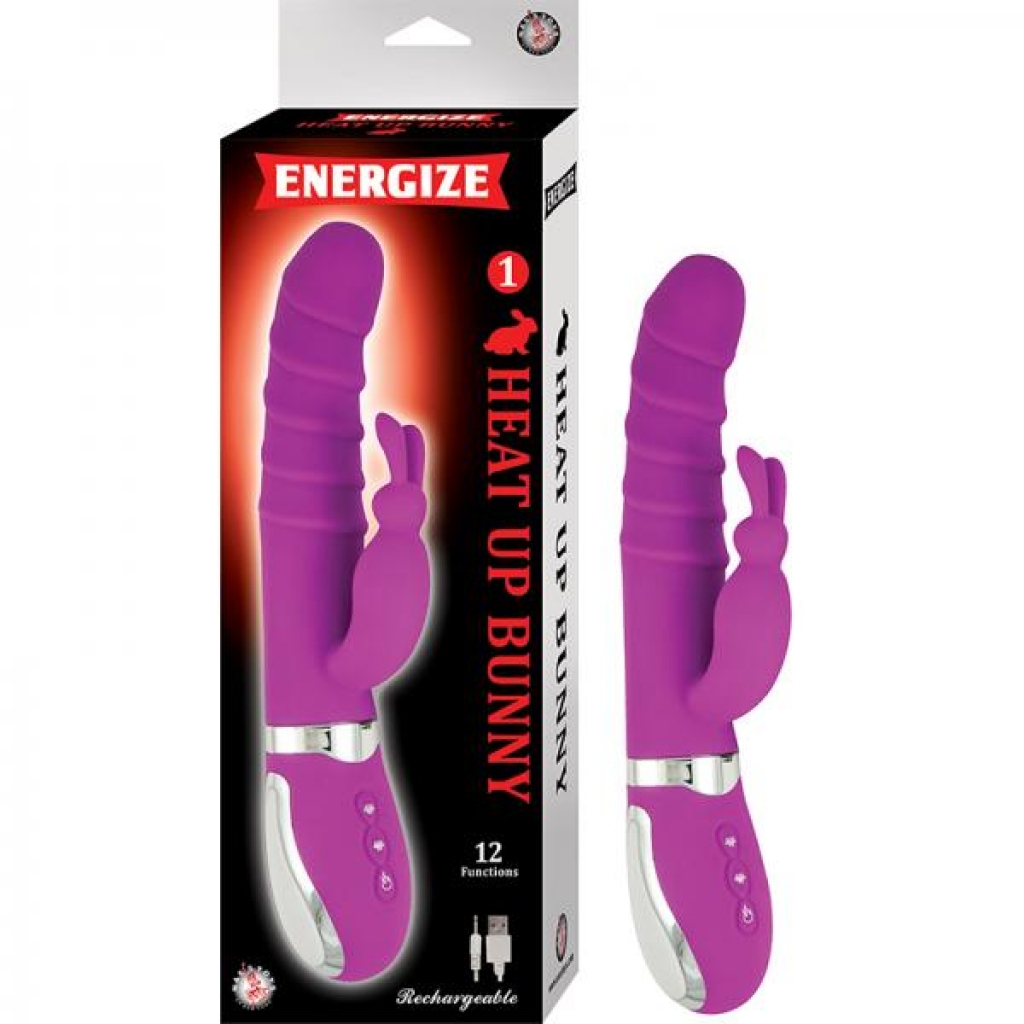 Energize Heat Up Bunny 1 Heating Up To 107 Degrees 12 Function Dual Motor Rechargable Waterproof Pur - Rabbit Vibrators