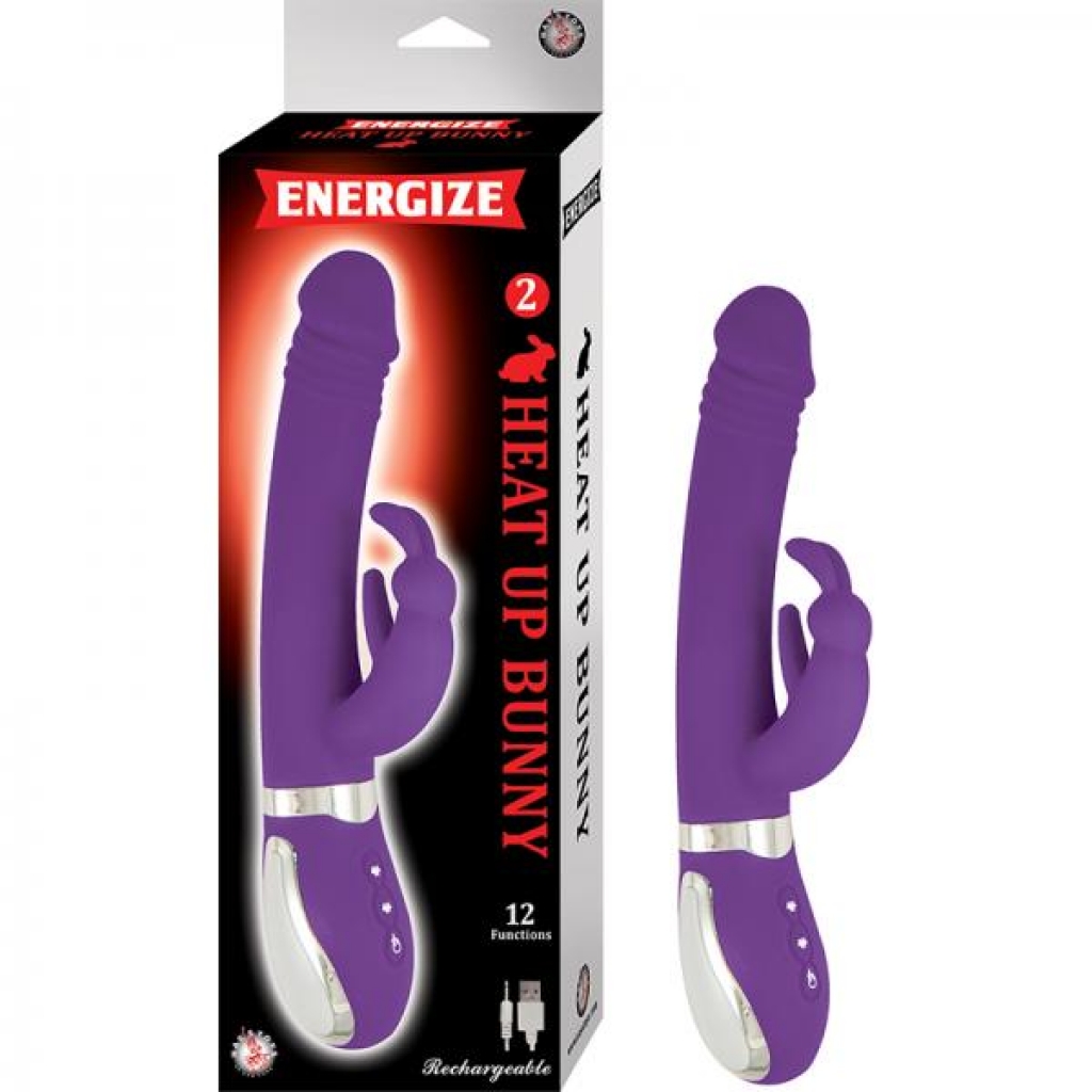 Energize Heat Up Bunny 2 Heating Up To 107 Degrees 12 Function Dual Motor Rechargable Waterproof Pur - Rabbit Vibrators
