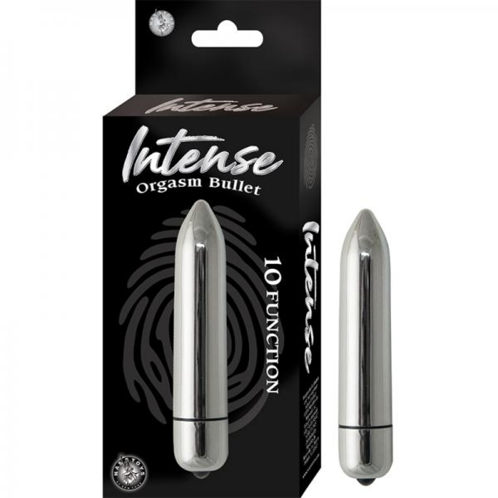 Intense Orgasm Bullet 10 Function Waterproof Silver - Bullet Vibrators