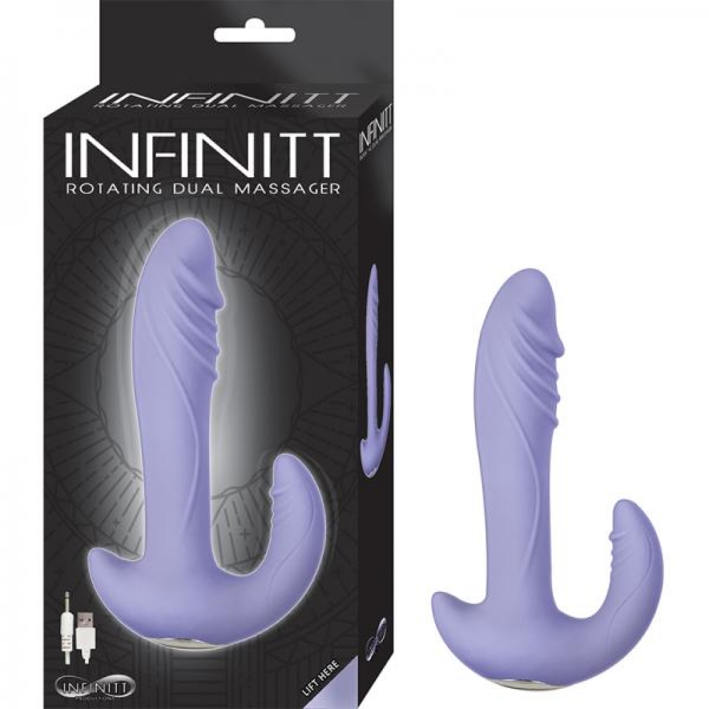 Infinitt Rotating Dual Massager - Purple - G-Spot Vibrators Clit Stimulators
