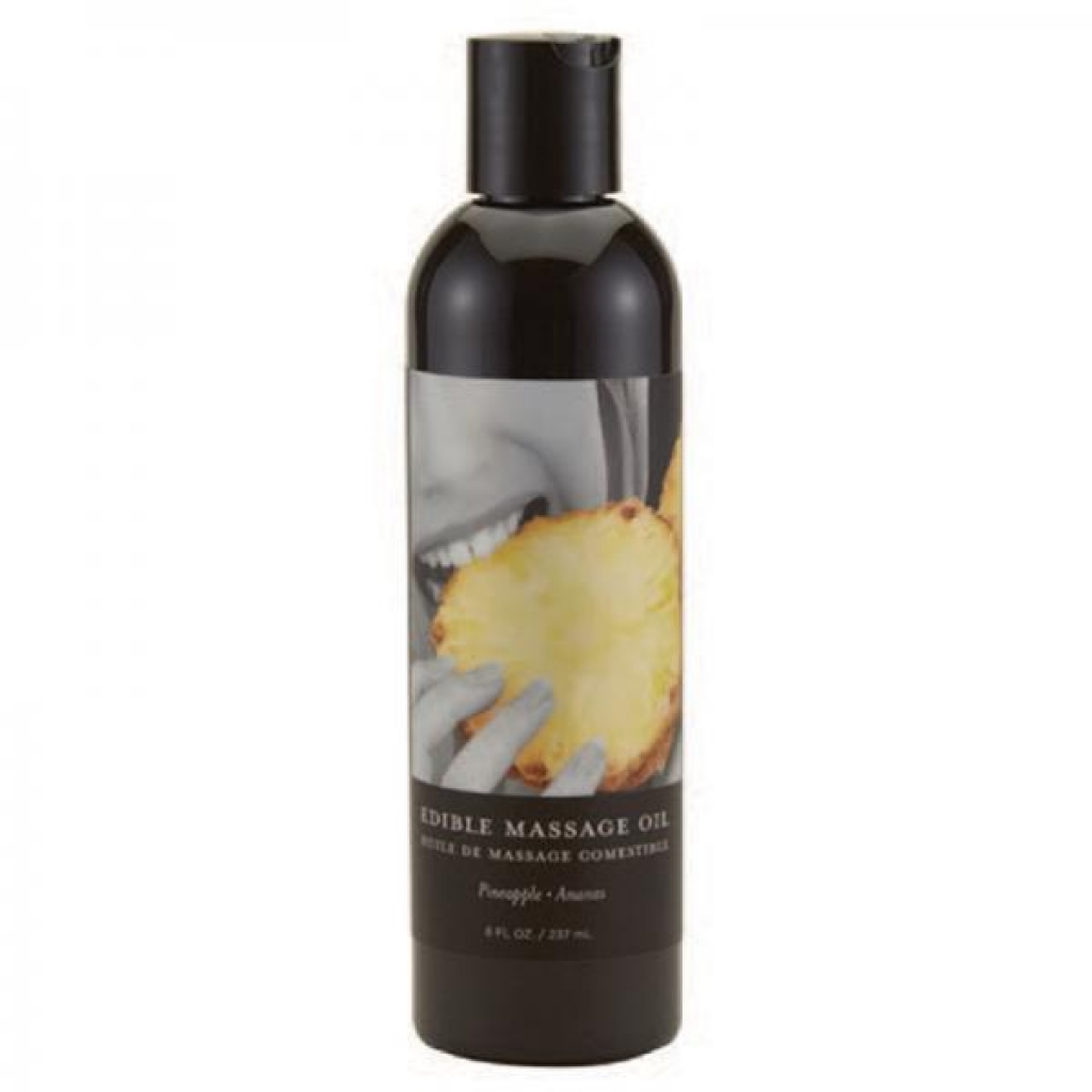 Earthly Body Edible Massage Oil Pineapple 8oz - Lickable Body