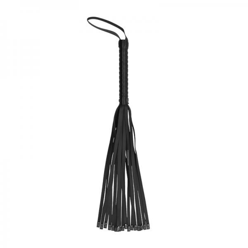 Ouch! Skulls & Bones Whip With Skulls - Black - Floggers