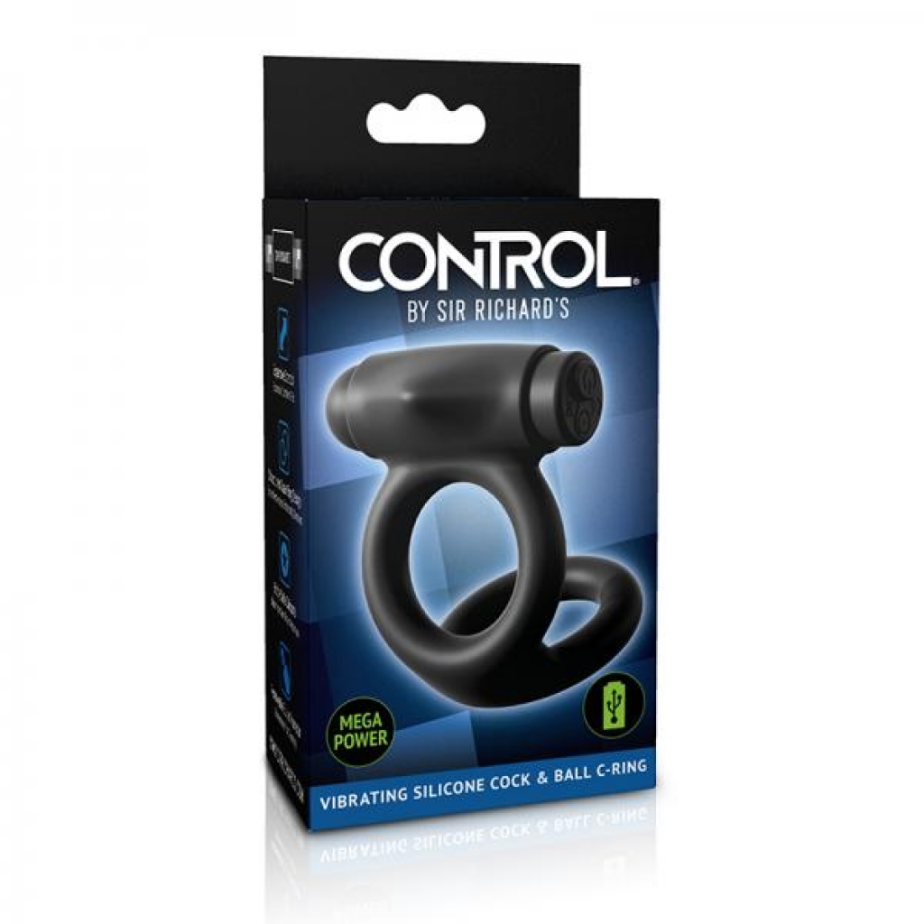 Sir Richard's Control Vibrating Silicone Cock & Ball C-ring - Couples Vibrating Penis Rings