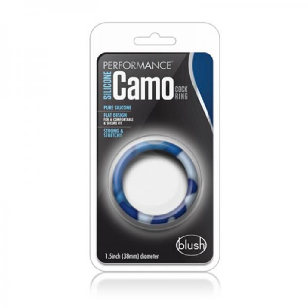 Performance - Silicone Camo Cock Ring - Blue Camoflauge - Classic Penis Rings