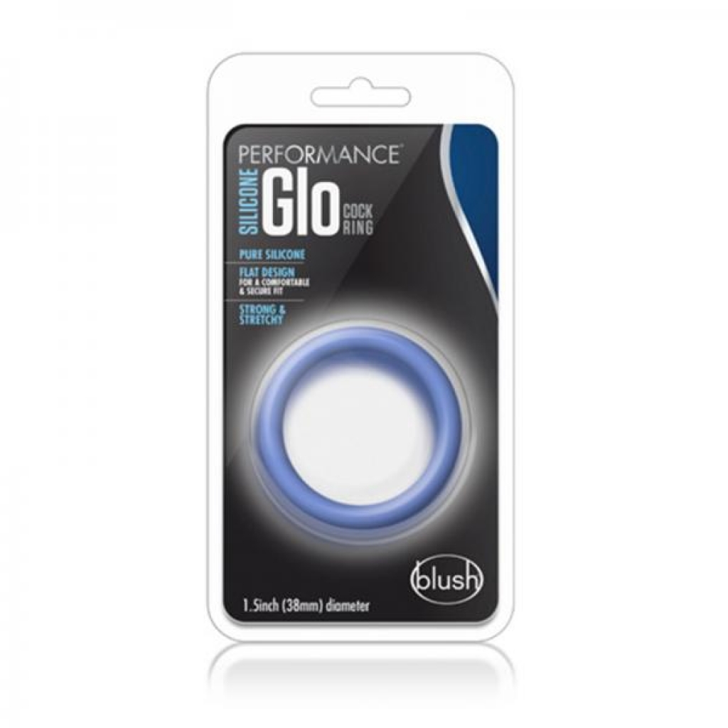 Performance - Silicone Glo Cock Ring - Blue Glow - Classic Penis Rings
