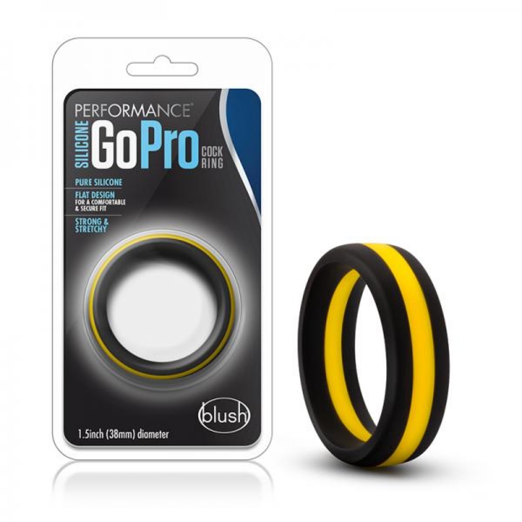 Performance - Silicone Go Pro Cock Ring - Black/gold/black - Classic Penis Rings