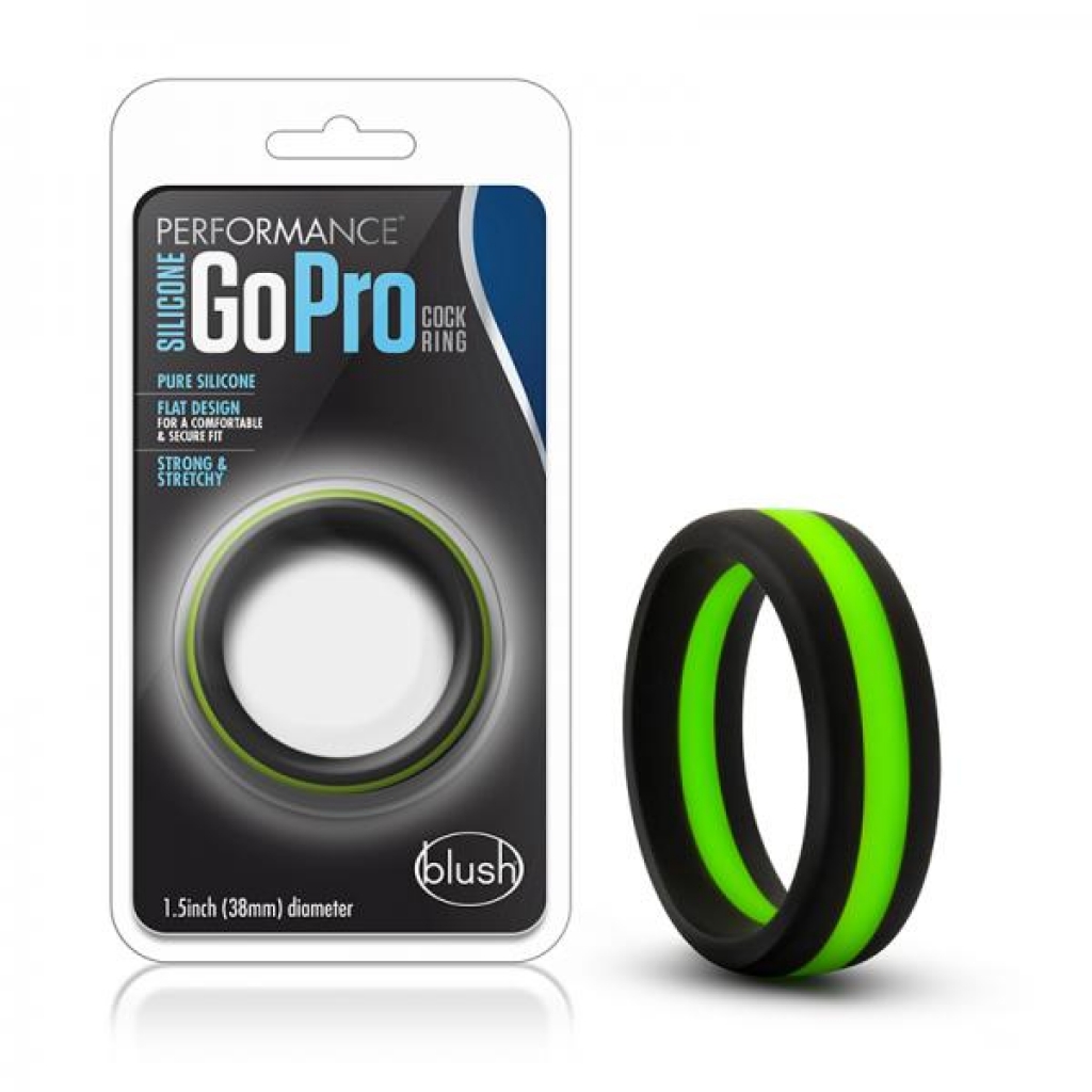 Performance - Silicone Go Pro Cock Ring - Black/green/black - Classic Penis Rings