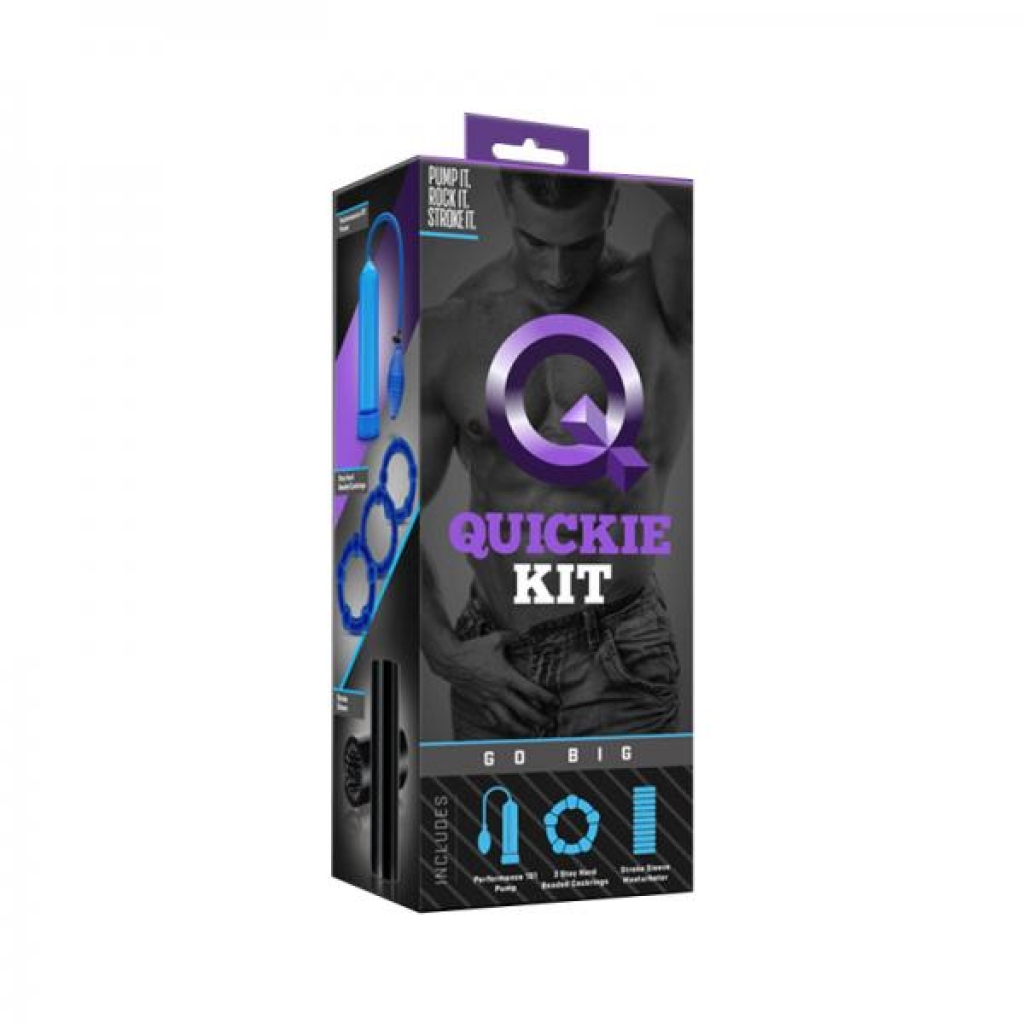 Quickie Kit - Go Big - Blue - Penis Pumps