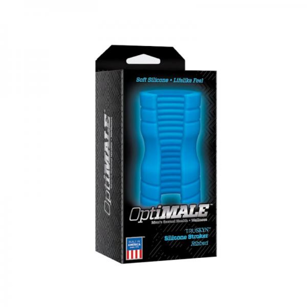 Optimale Truskyn Silicone Stroker Ribbed Blue - Masturbation Sleeves