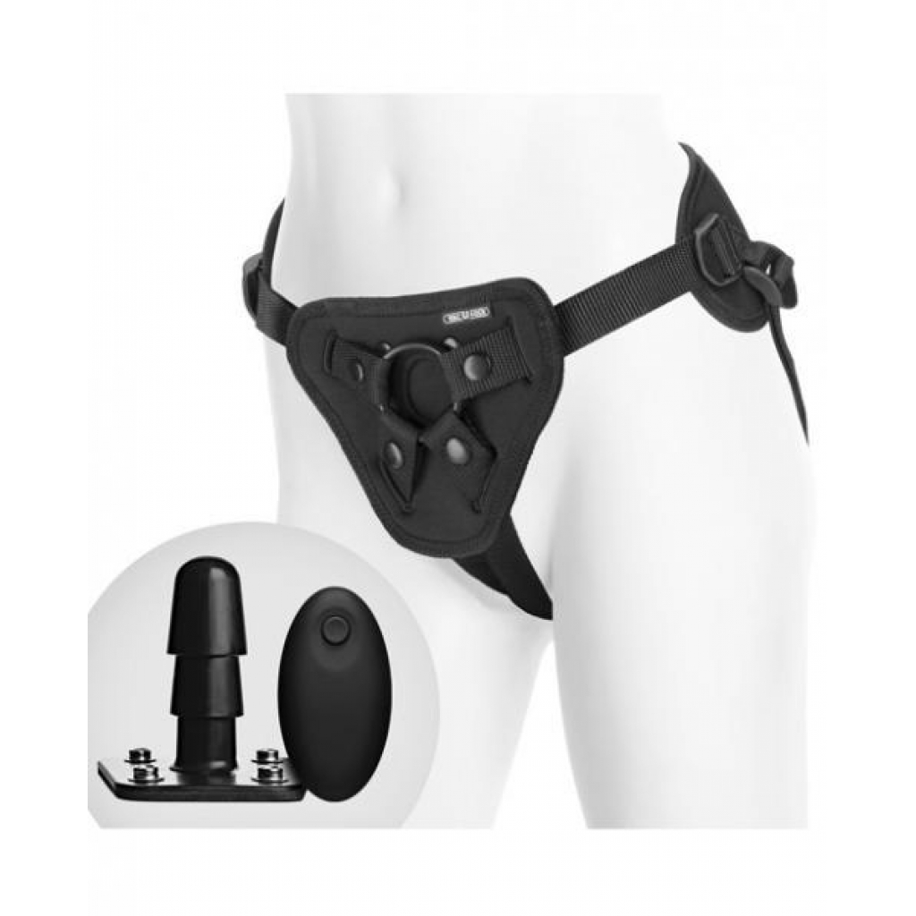 Vac-U-Lock Supreme Harness With Vibrating Plug Black - Harnesses