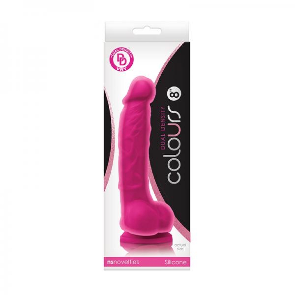 Colours Dual Density 8in Pink - Realistic Dildos & Dongs