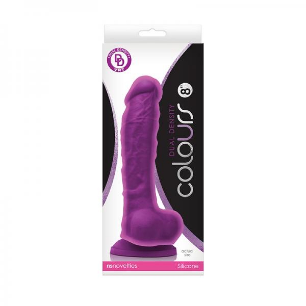 Colours Dual Density 8in Purple - Realistic Dildos & Dongs