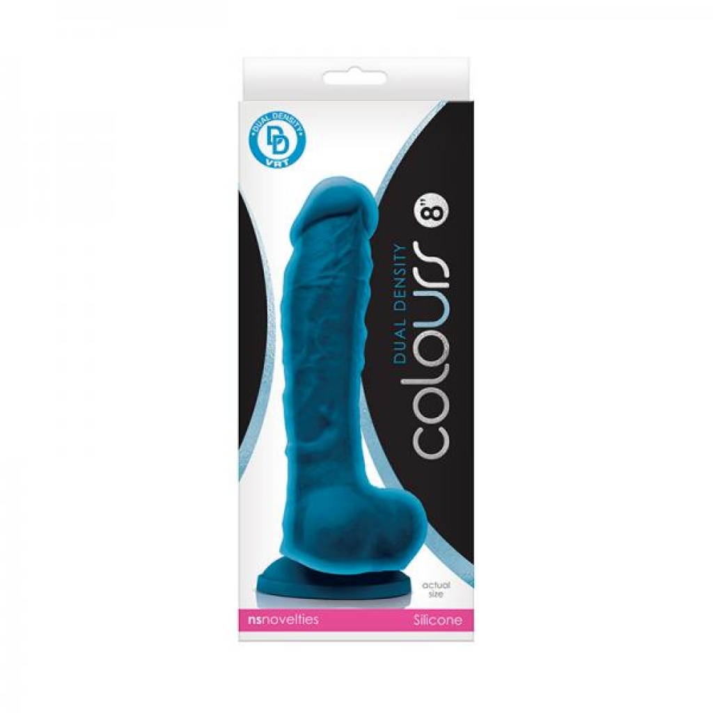 Colours Dual Density 8in Blue - Realistic Dildos & Dongs