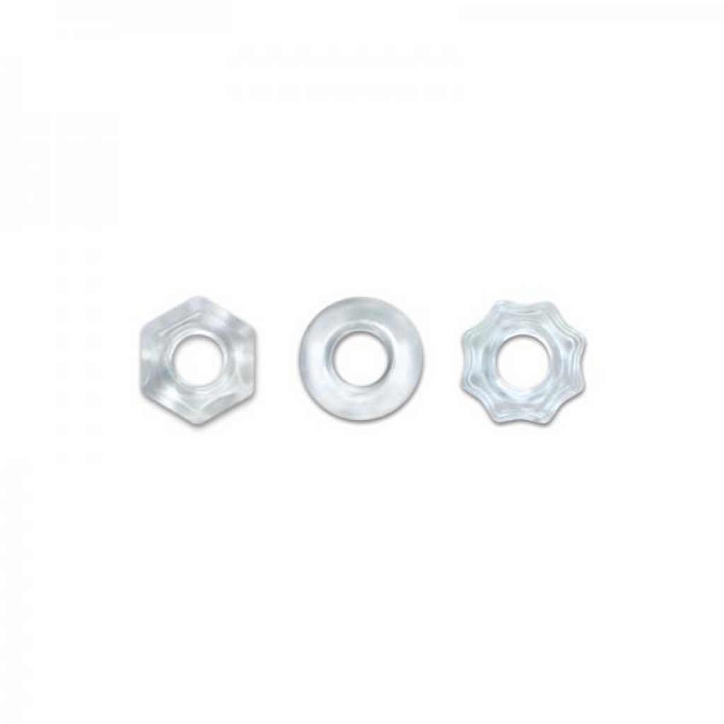 Renegade Chubbies 3 Pack Cock Rings Clear - Cock Ring Trios