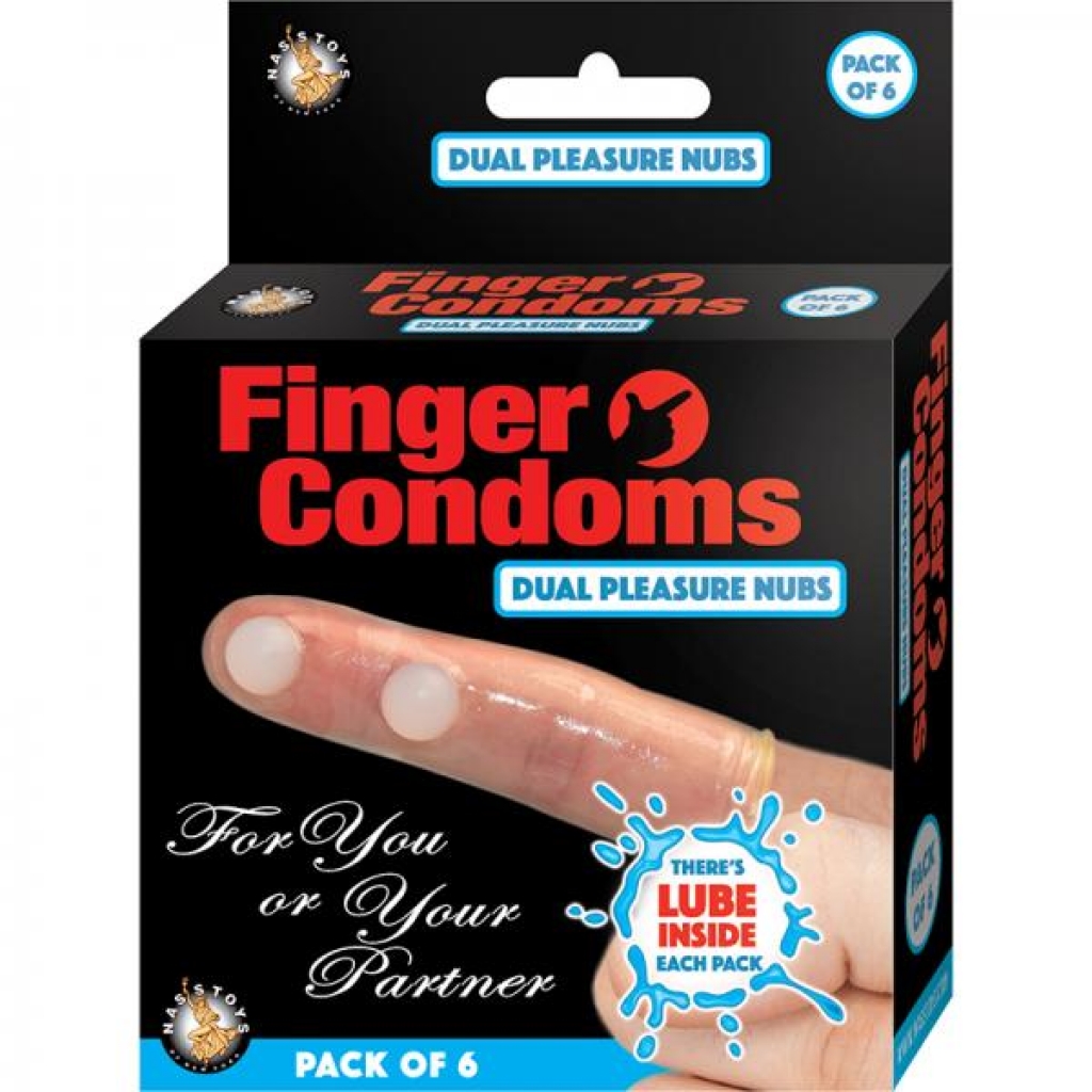 Finger Condoms Dual Pleasure Nubs 6 Pack - Condoms