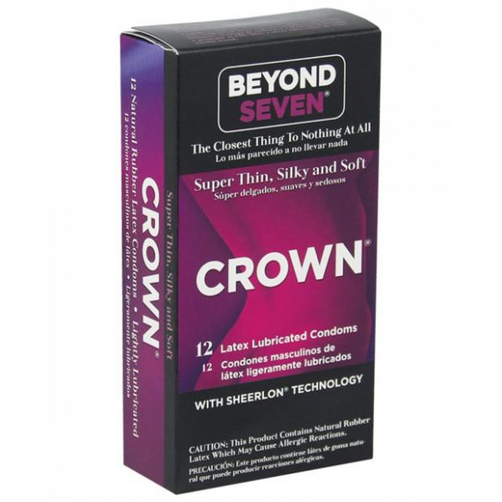 Crown Super Thin Latex Condoms Lubricated 12 Pack - Condoms