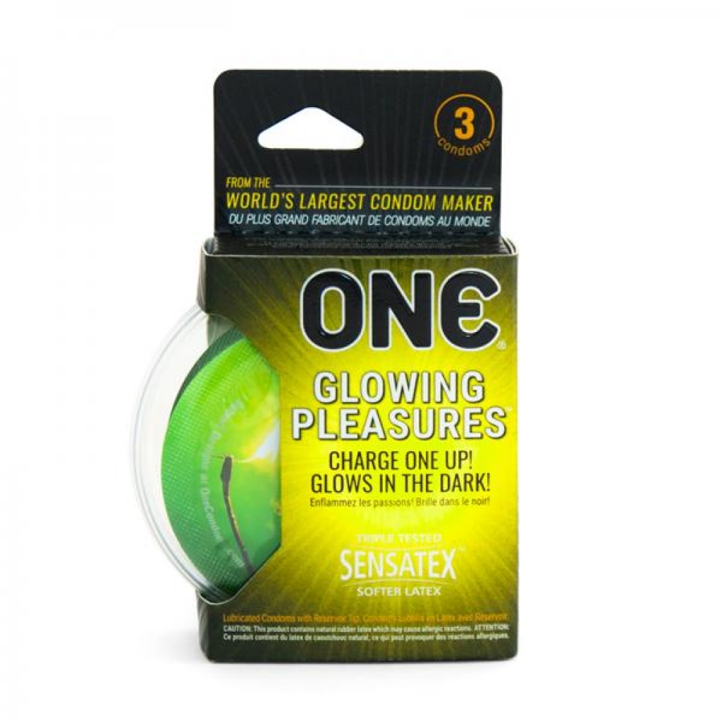 One Glowing Pleasures 3pk - Condoms