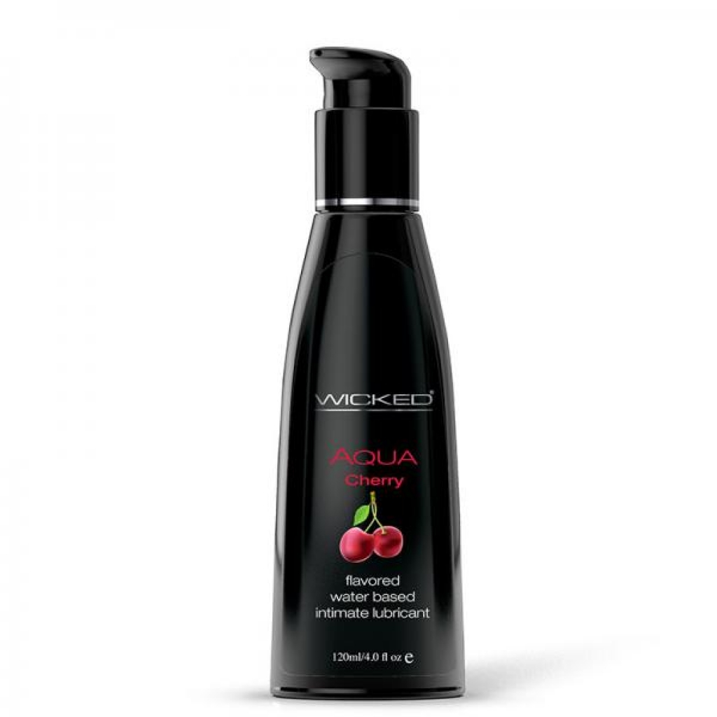 Wicked Aqua Water Based Lubricant Cherry 4oz - Lickable Body