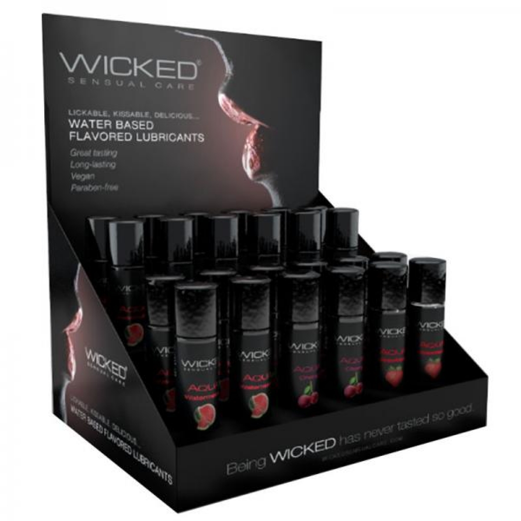 Wicked Aqua Classic Flavors Dp-8 Each 1oz. Strawberry, Watermelon And Cherry - Lubricants