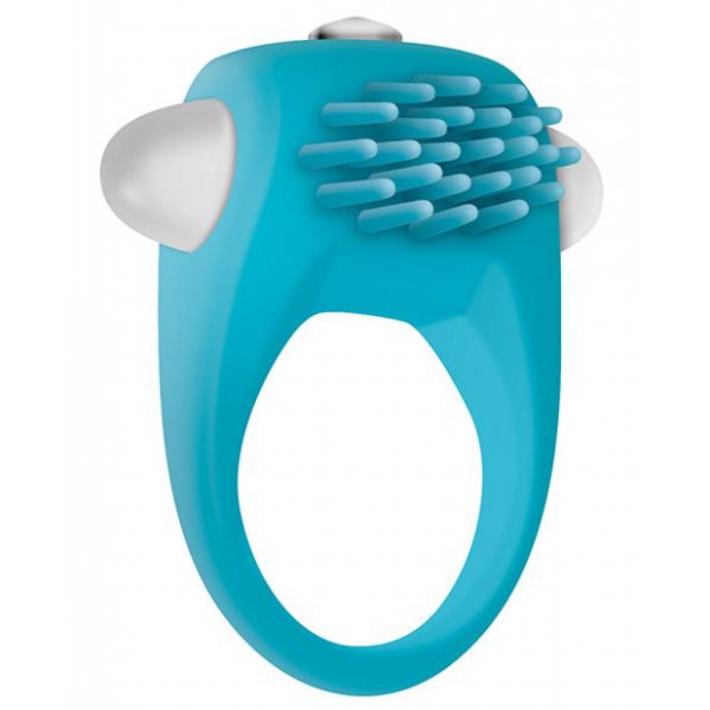 The Teal Tickler Vibrating Cock Ring - Couples Vibrating Penis Rings