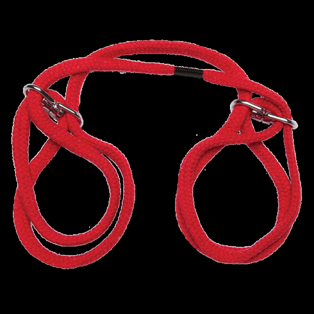 Japanese Style Bondage Cotton Wrist Or Ankle Cuffs Red - Handcuffs