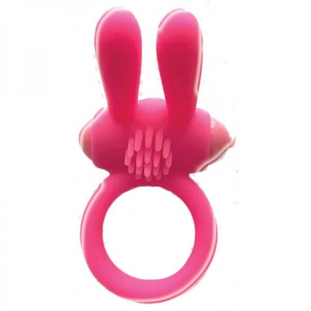 Wet Dreams Bunny Buster Cock Ring With Turbo Motor Pink - Couples Vibrating Penis Rings