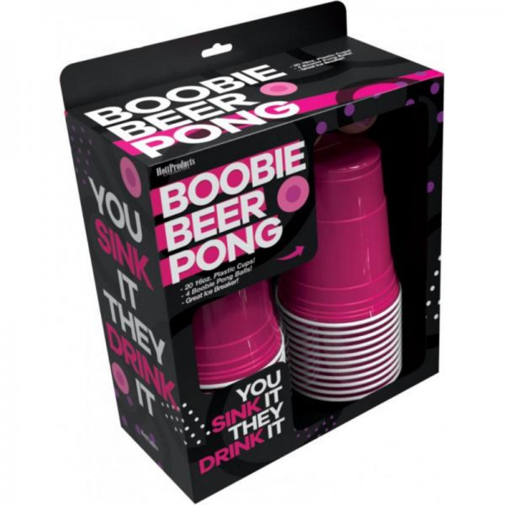 Boobie Beer Pong Boxed Set With Cups & Boobie Balls - Party Hot Games