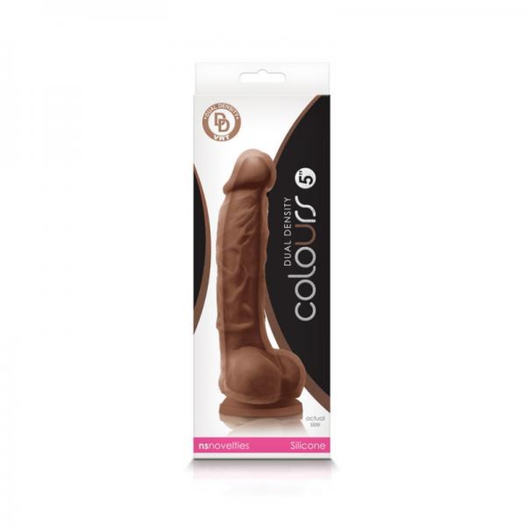 Colours - Dual Density - 5in Dildo - Brown - Realistic Dildos & Dongs