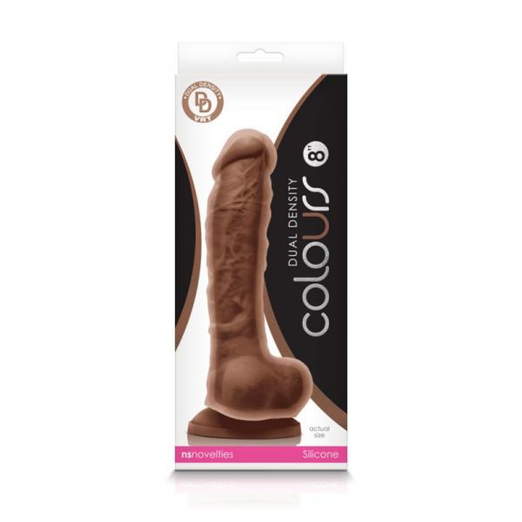 Colours - Dual Density - 8in Dildo - Brown - Realistic Dildos & Dongs