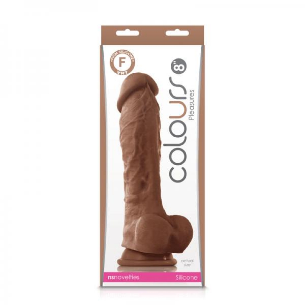 Colours - Pleasures - 8in Dildo - Brown - Realistic Dildos & Dongs