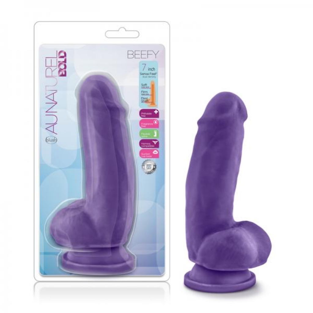 Au Natural - Bold - Beefy - 7in Dildo - Purple - Realistic Dildos & Dongs