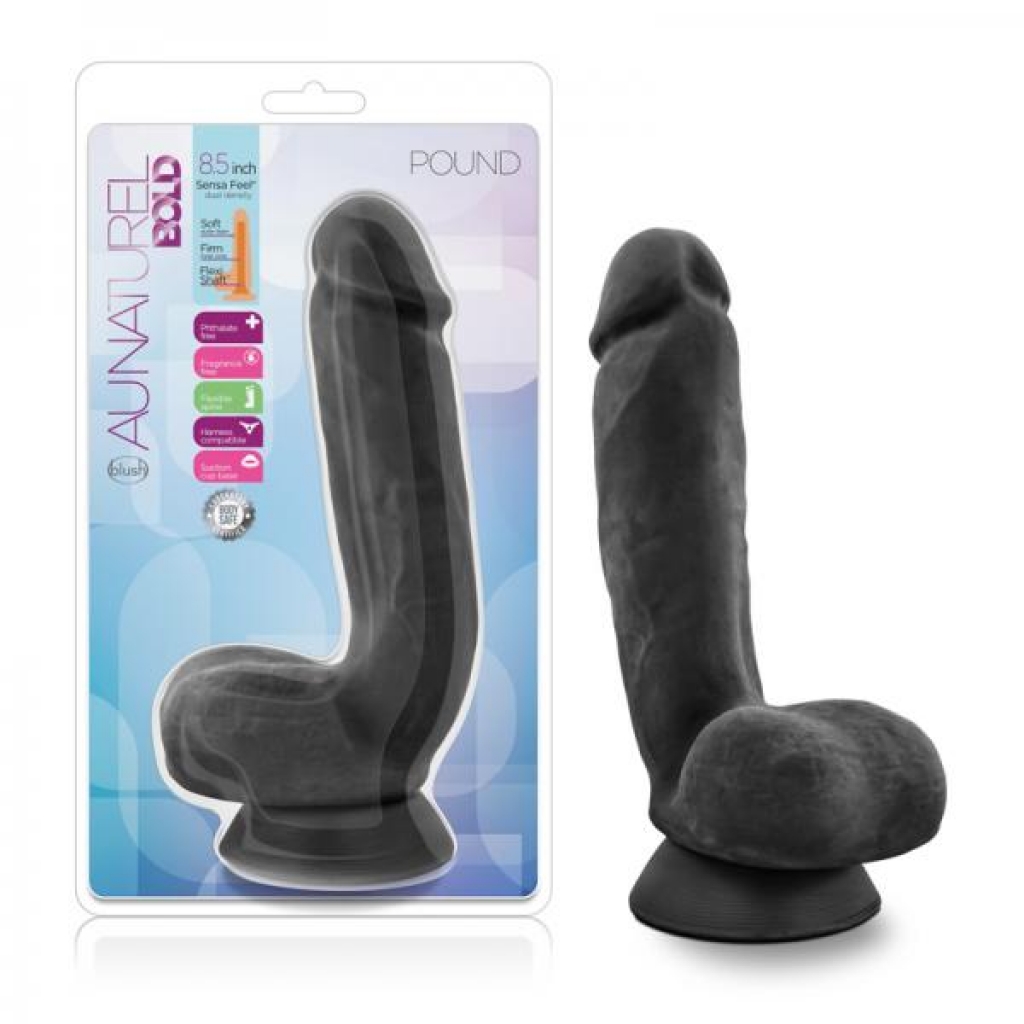 Au Natural - Bold - Pound - 8.5in Dildo - Black - Realistic Dildos & Dongs