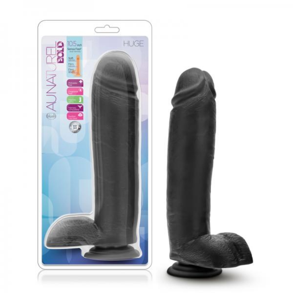 Au Natural - Bold - Huge - 10.5in Dildo - Black - Realistic Dildos & Dongs