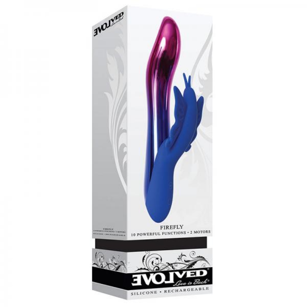Evolved Firefly Light Up Vibrator 2 Motors 10 Function Usb Rechargeable Cord Included Waterproof - Rabbit Vibrators