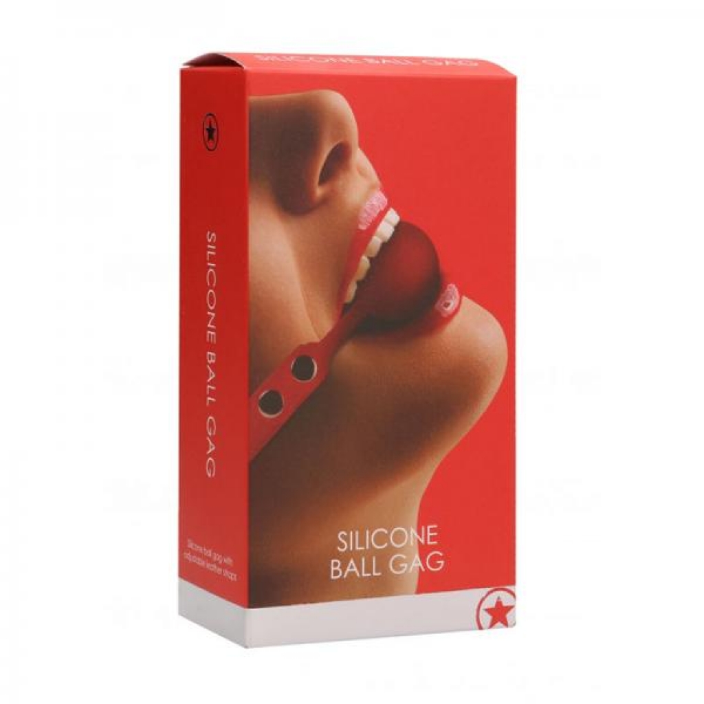 Ouch! Silicone Ball Gag - Red - Ball Gags
