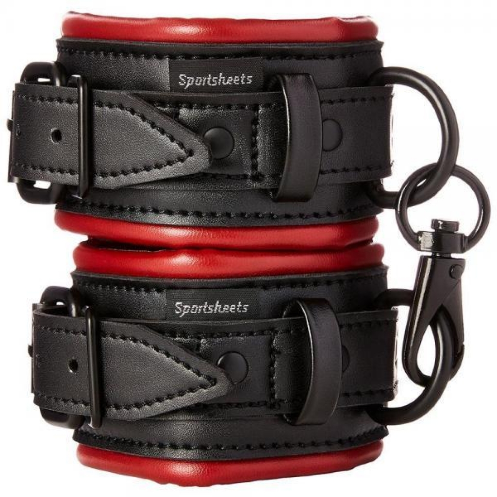 Sportsheets Saffron Handcuffs Black Red - Handcuffs