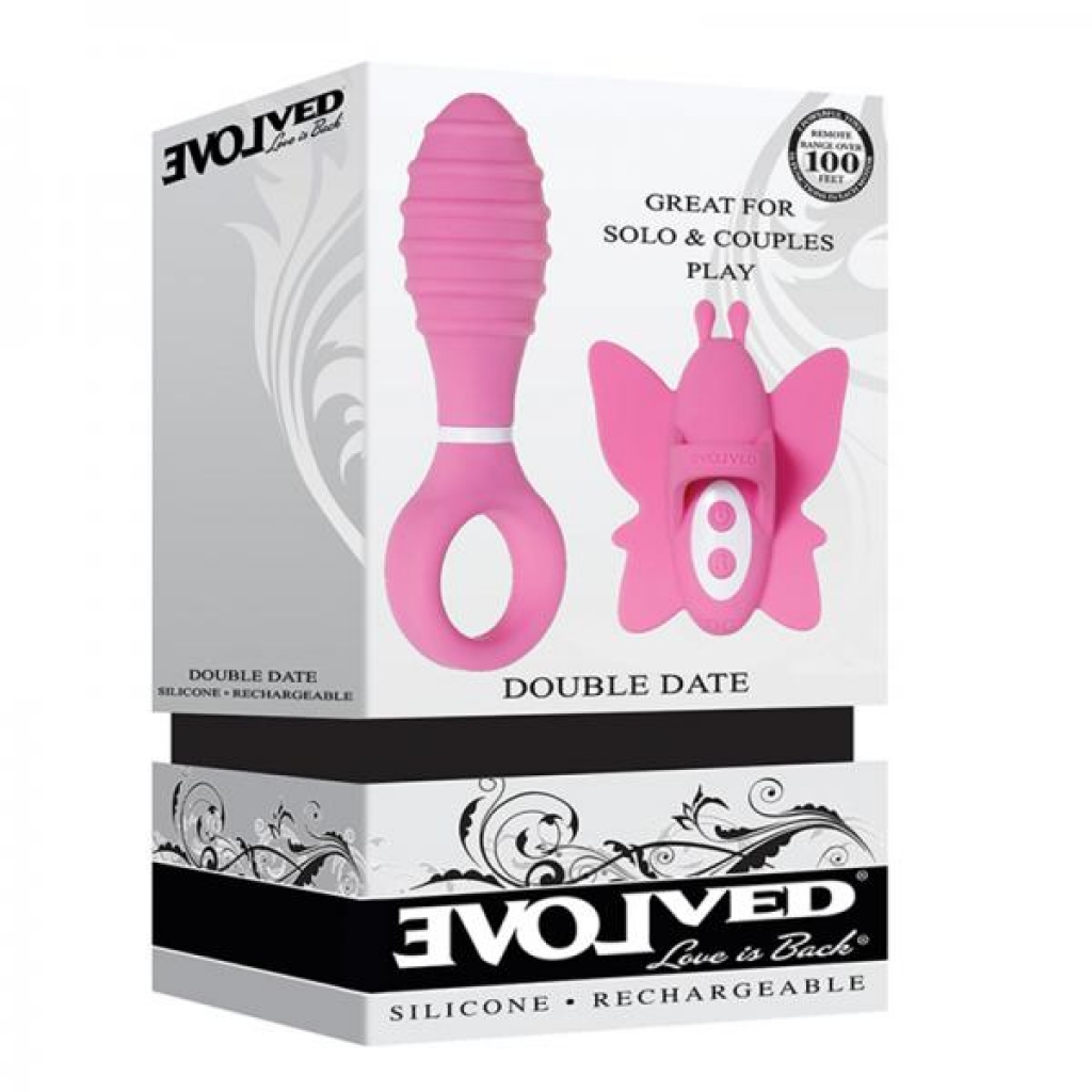 Evolved Double Date Couples Toy Vibrating Butt Plug Vibrating Butterfly Clit Stimulator10 Functions - Kits & Sleeves