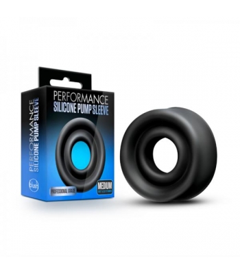 Performance - Silicone Pump Sleeve - Medium - Black - Penis Pump Accessories