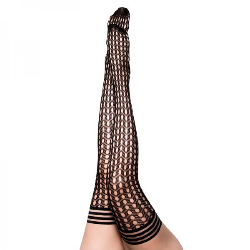 Kixies Mimi Black Fishnet Circles Size B - Bodystockings, Pantyhose & Garters