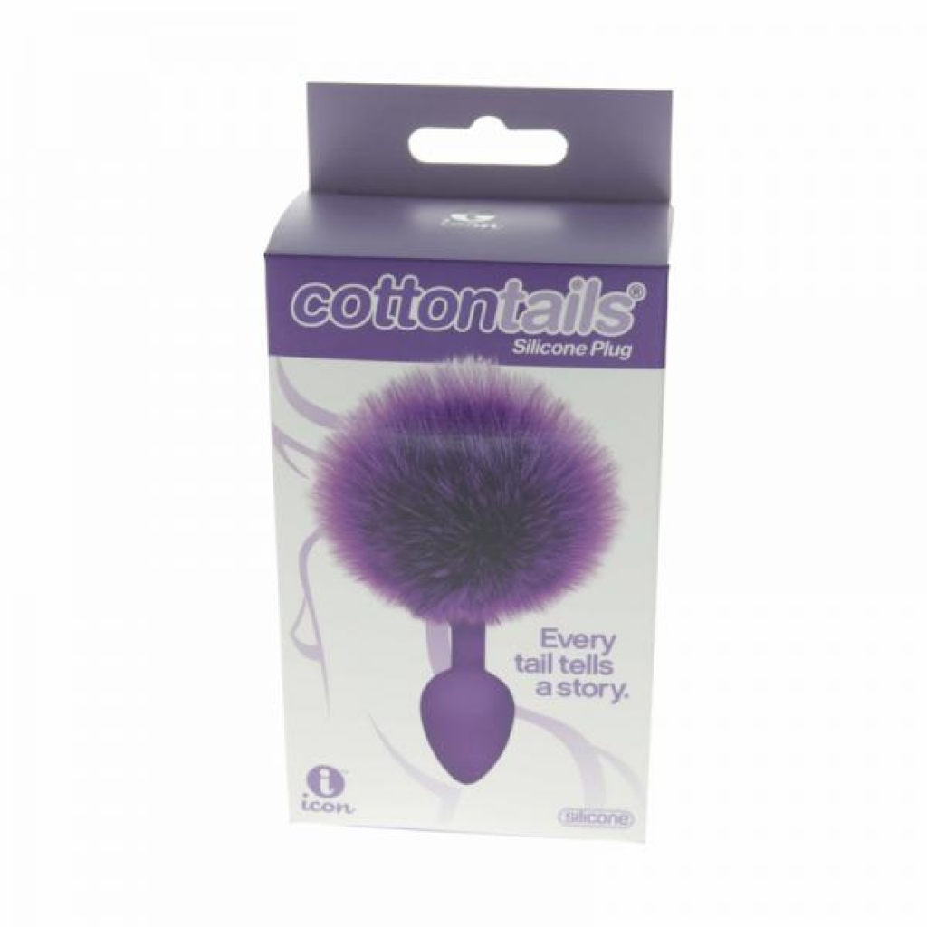 The 9's Cottontails Silicone Bunny Tail Butt Plug Purple - Anal Plugs
